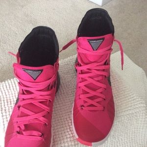 Pink/black and white Nike high top